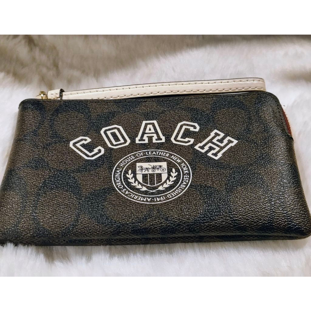 Coach Brown Signature Logo Wristlet - Picture 2 of 8